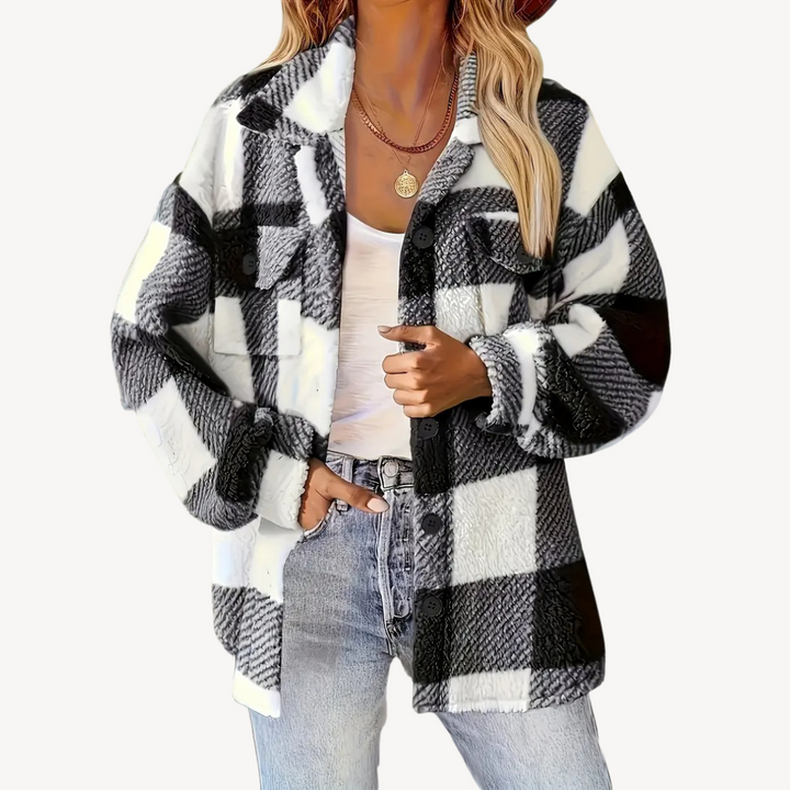 Plaid Fleece Jacket for Women | Loravelle