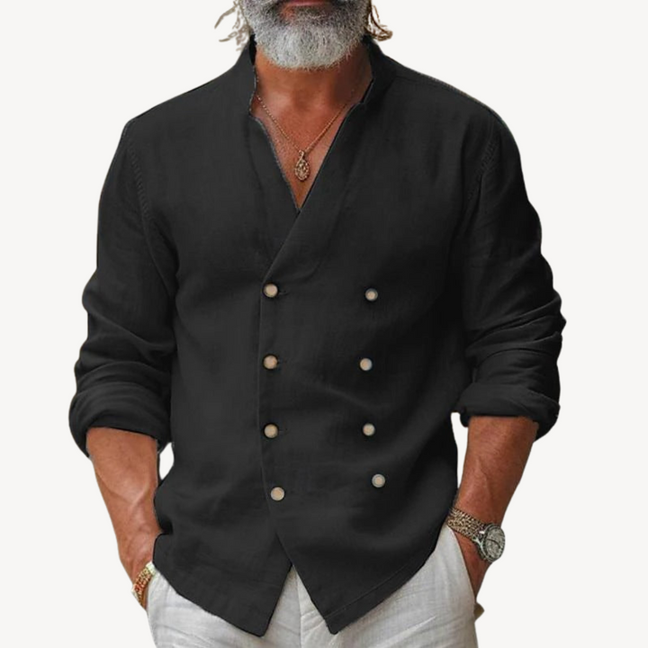 Men’s Linen Double-Breasted Shirt | Loravelle