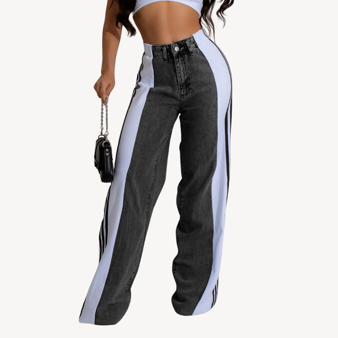 Women's Two-Tone Wide Leg Jeans | Loravelle