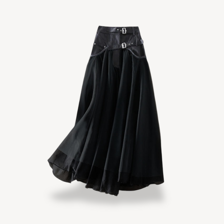 High Waist Gothic Maxi Skirt Women Chiffon | Loravelle