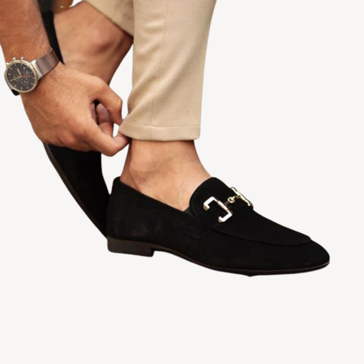 Suede Buckle Orthopedic Loafers Men | Loravelle