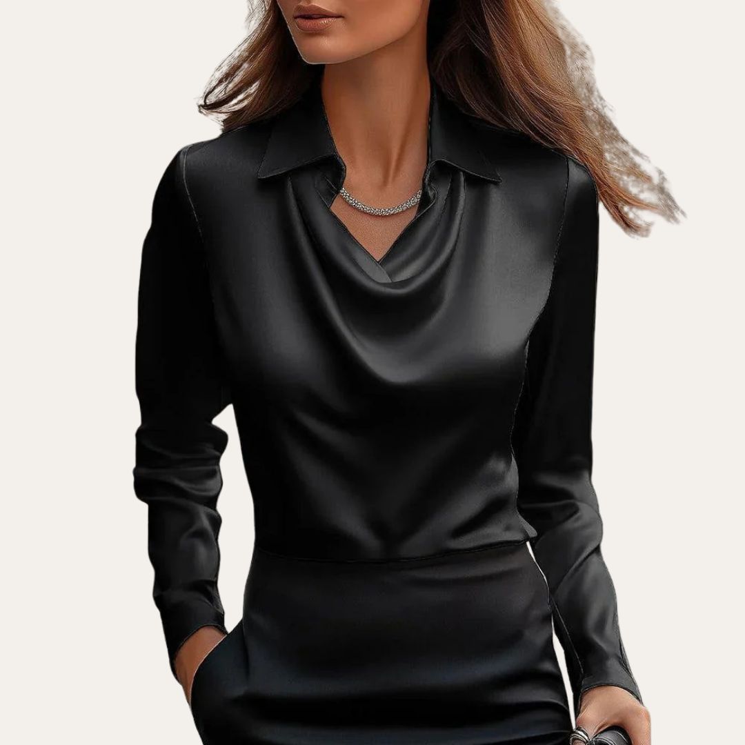 Satin Cowl Neck Blouse Women | Loravelle