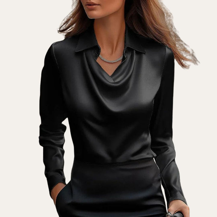 Satin Cowl Neck Blouse Women | Loravelle