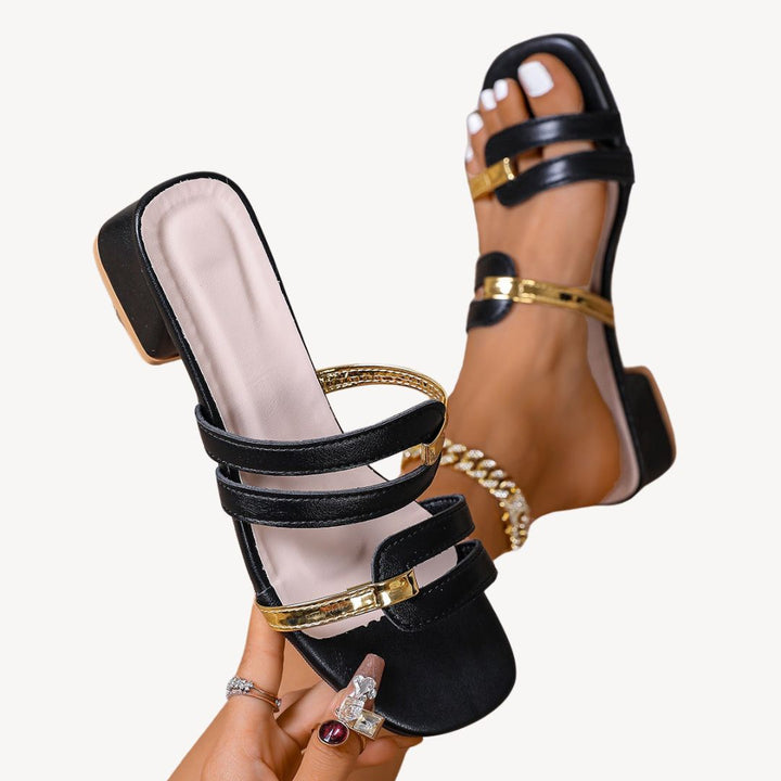 Leather Gold Orthopedic Women's Sandals | Loravelle