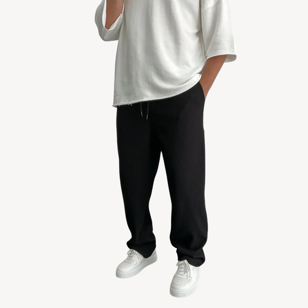 Men's Ribbed Drawstring Pants | Loravelle