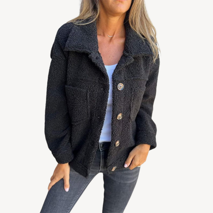 Women's Teddy Fleece Button Jacket | Loravelle