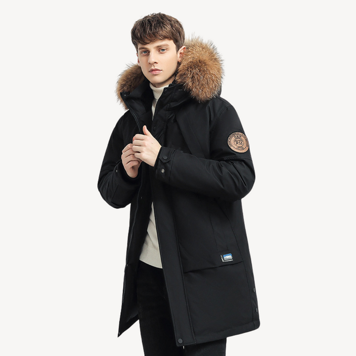 Winter Puffer Jacket with Faux Fur Hood for Men | Loravelle