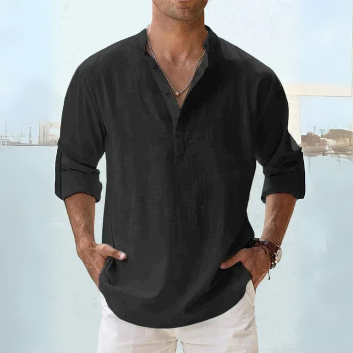 Linen Henley Shirt Men | Loravelle