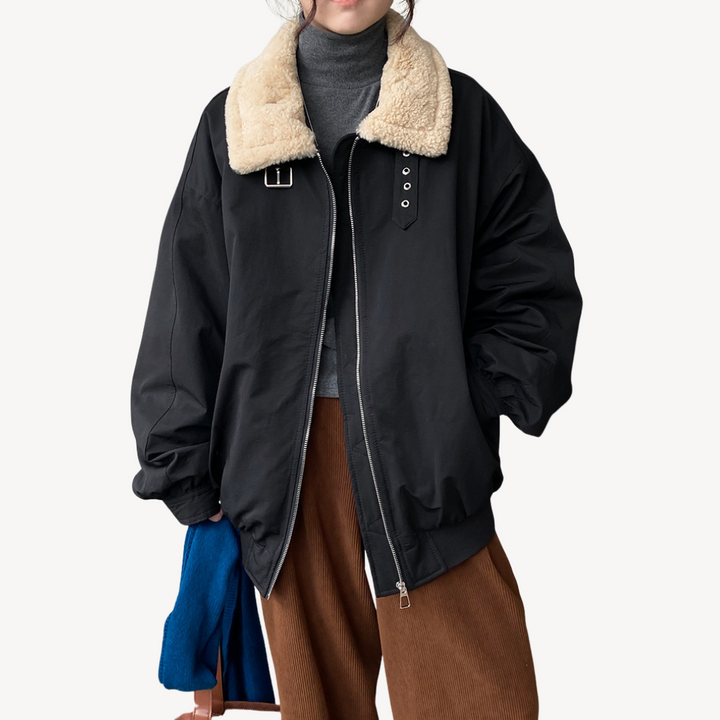 Women’s Shearling Collar Puffer Jacket | Loravelle