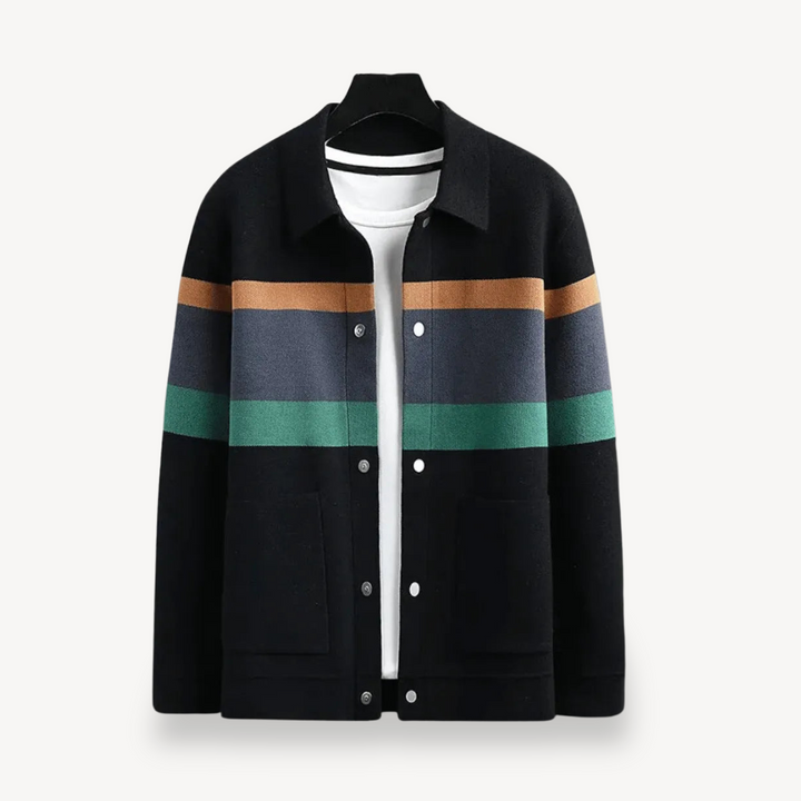 Striped Wool Cardigan for Men | Loravelle