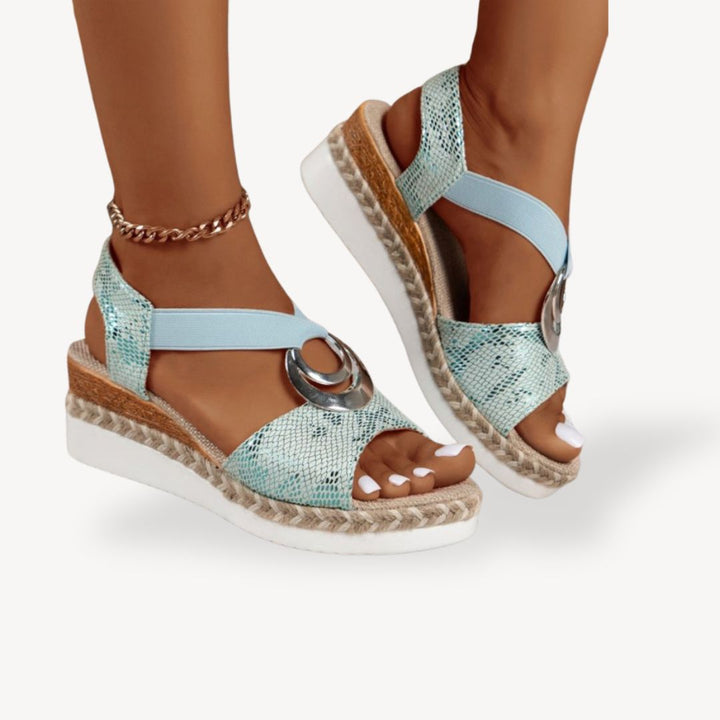 Metallic Buckle Espadrille Orthopedic Sandals Women | Loravelle