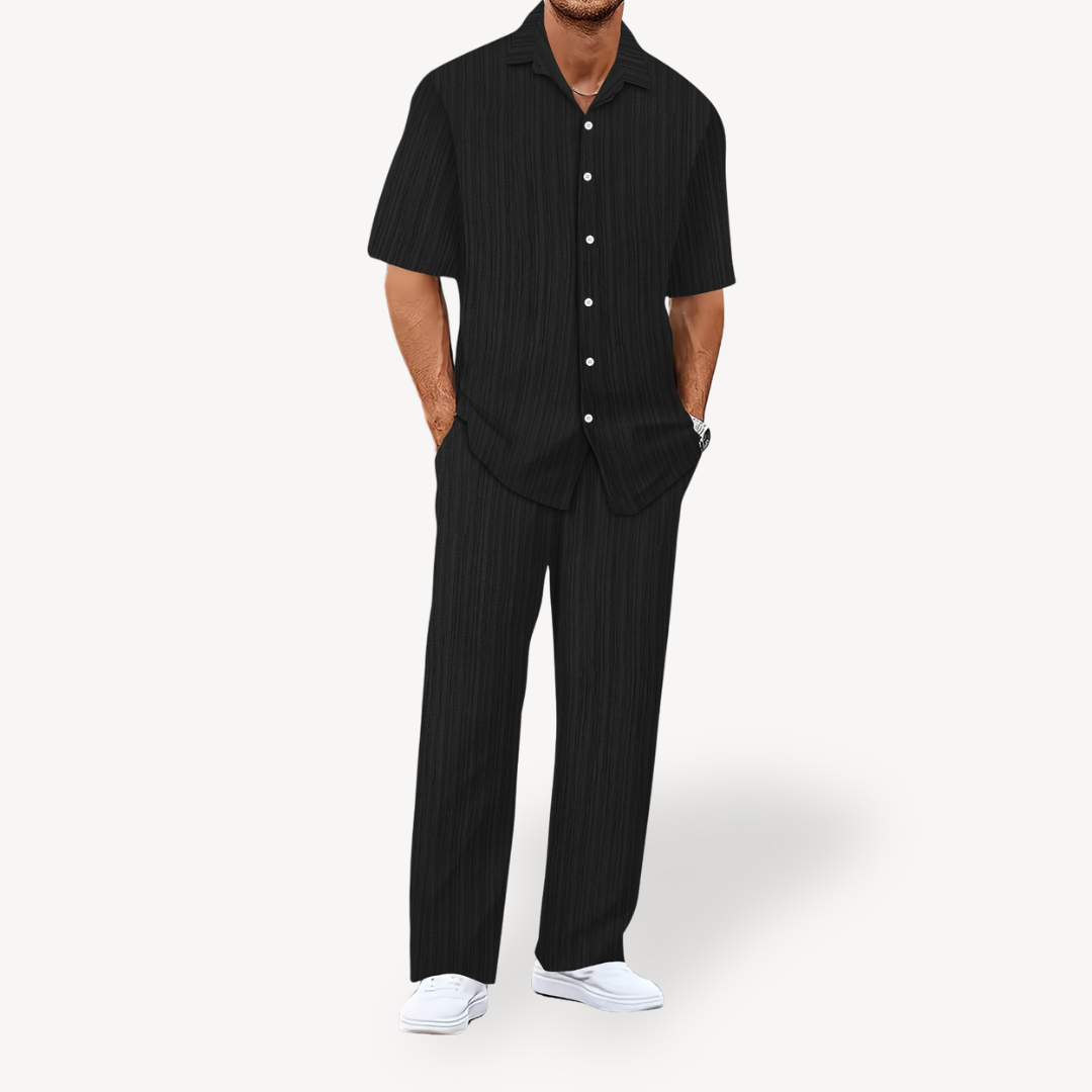 Men's Linen Blend Shirt & Pants Set | Loravelle