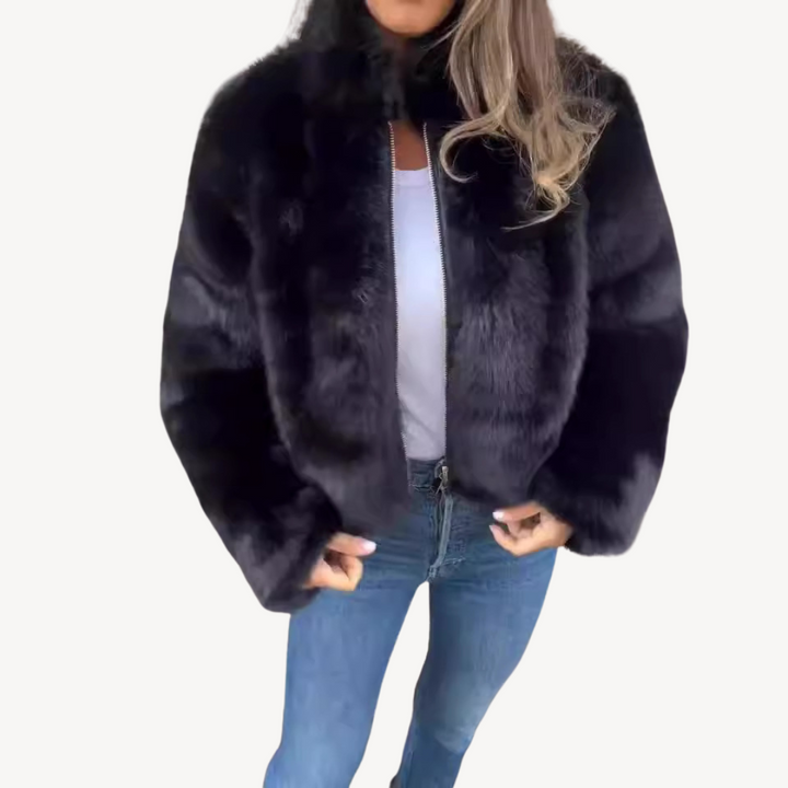 Women’s Faux Fur Zip-Up Jacket | Loravelle