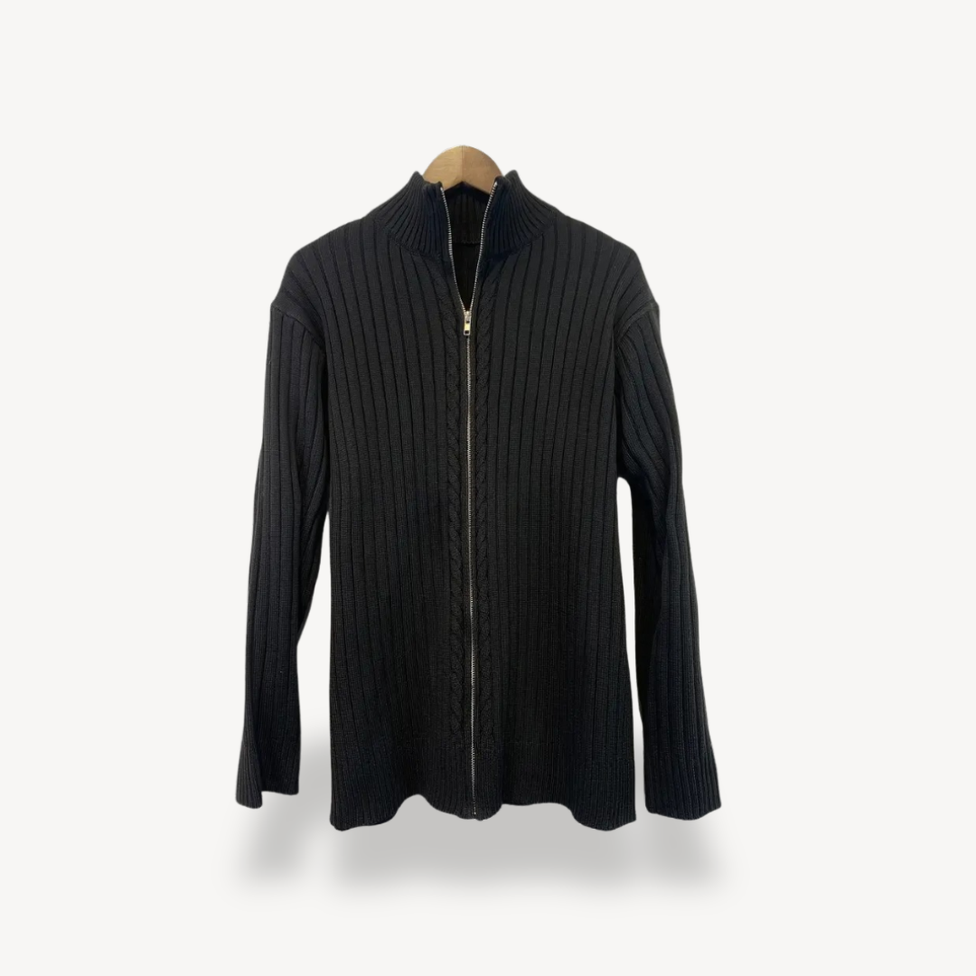 Ribbed Zip-Up Sweater for Men | Loravelle