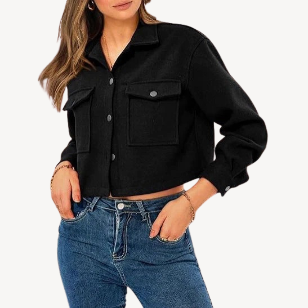 Women’s Buttoned Cropped Jacket | Loravelle