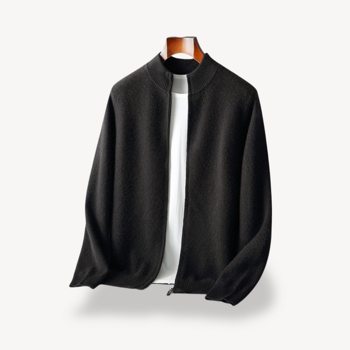 Men's Zipper Knit Cardigan | Loravelle