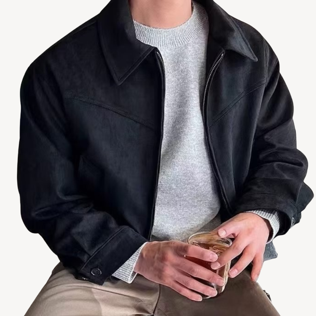 Suede Bomber Jacket for Men | Loravelle