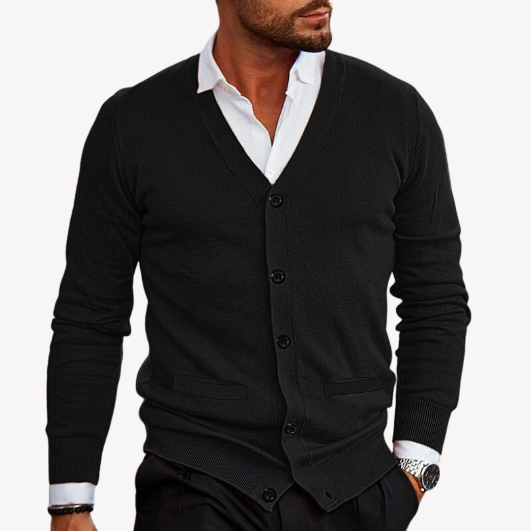 Men’s V-Neck Button-Down Cardigan | Loravelle