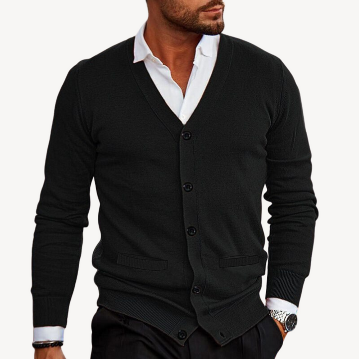 Men’s V-Neck Button-Down Cardigan | Loravelle