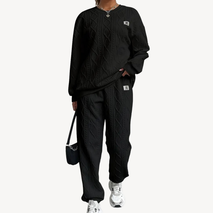 Women's Cable Knit Sweater & Pants Set | Loravelle