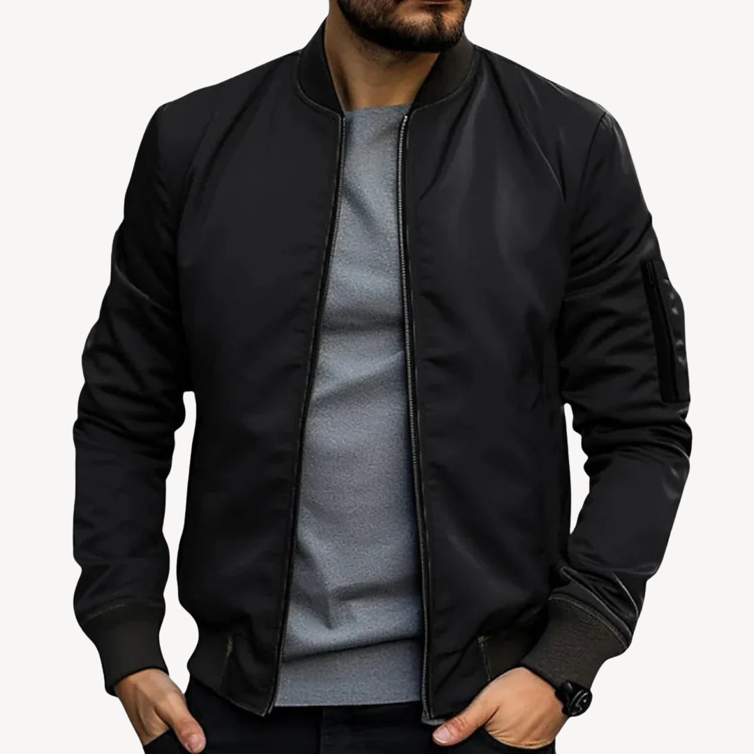 Men's Lightweight Nylon Bomber Jacket | Loravelle