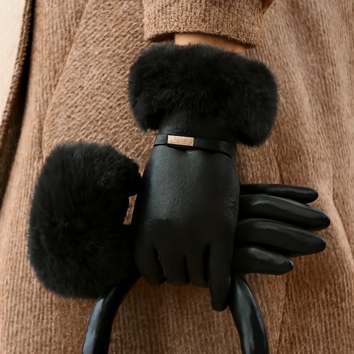 Faux Fur Trimmed Winter Gloves for Women | Loravelle