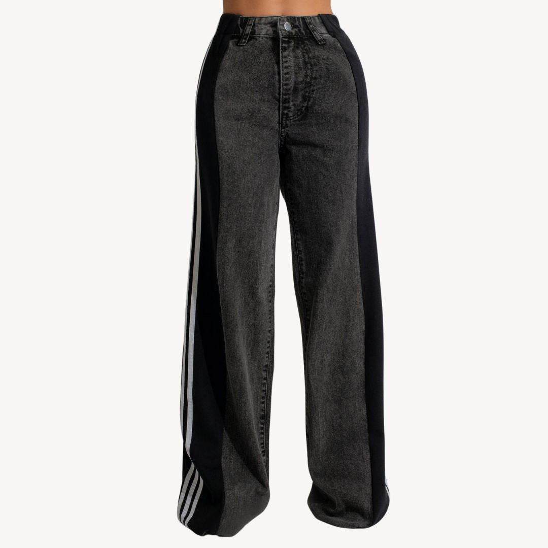 Women's Two-Tone Wide Leg Jeans | Loravelle