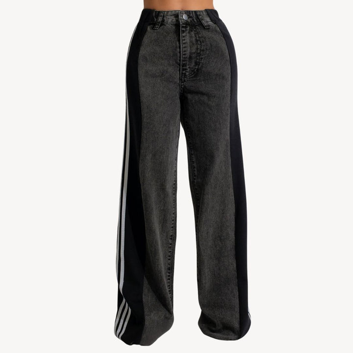 Women's Two-Tone Wide Leg Jeans | Loravelle