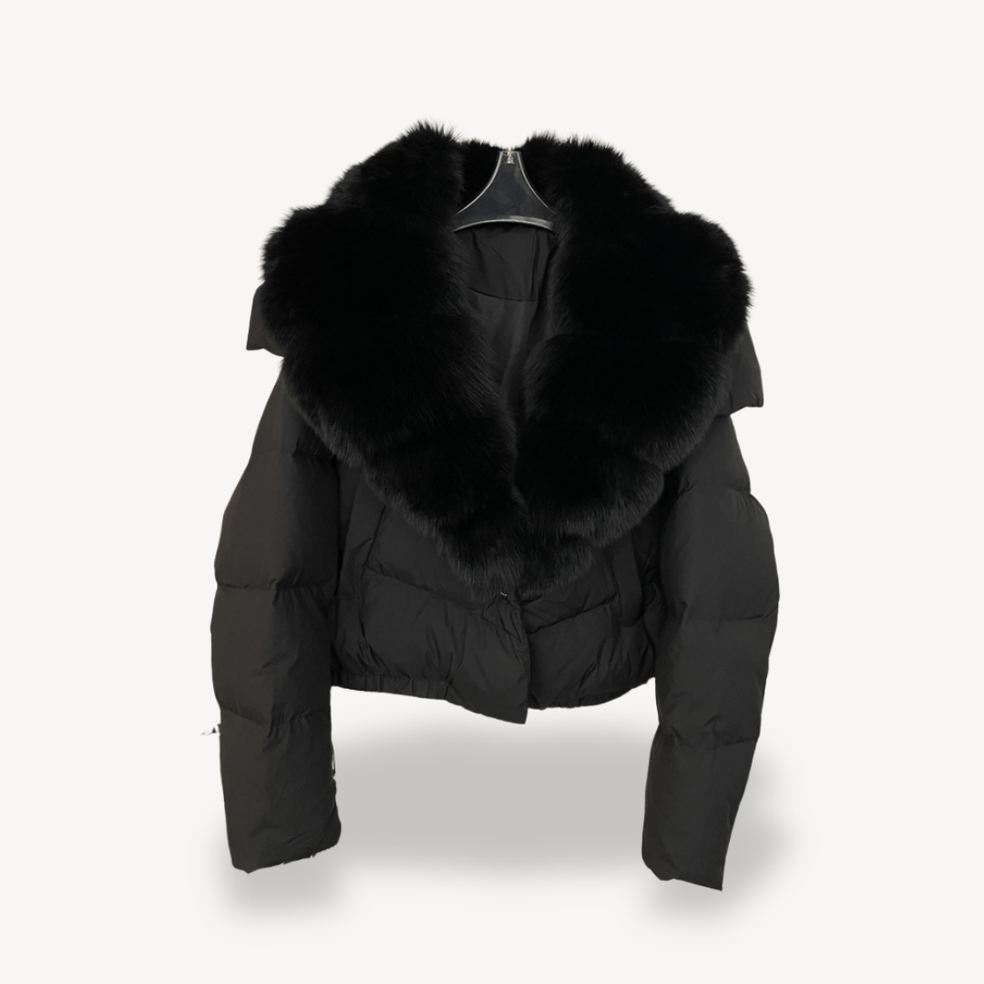 Winter Puffer Jacket with Faux Fur Collar for Women | Loravelle
