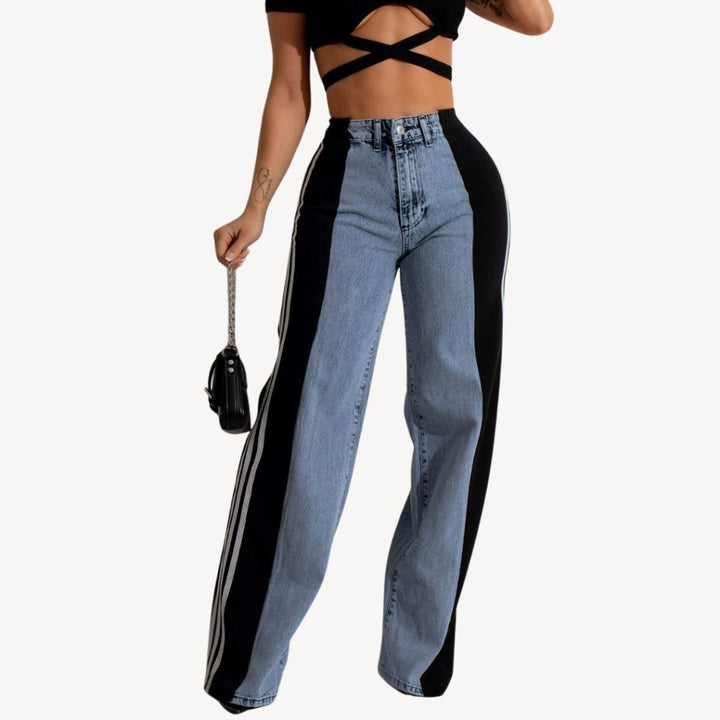 Women's Two-Tone Wide Leg Jeans | Loravelle