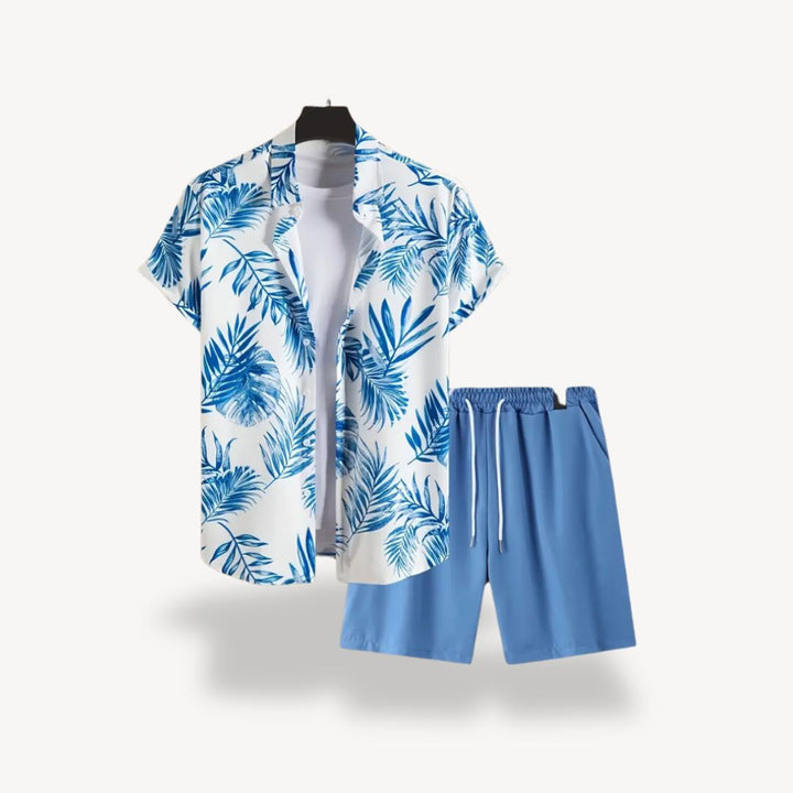 Men's Tropical Print Shirt Shorts Set | Loravelle