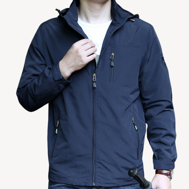 Men’s Zipper Closure Hooded Jacket | Loravelle