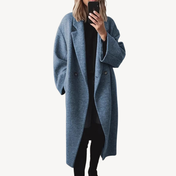 Women’s Wool Blend Double-Breasted Coat | Loravelle