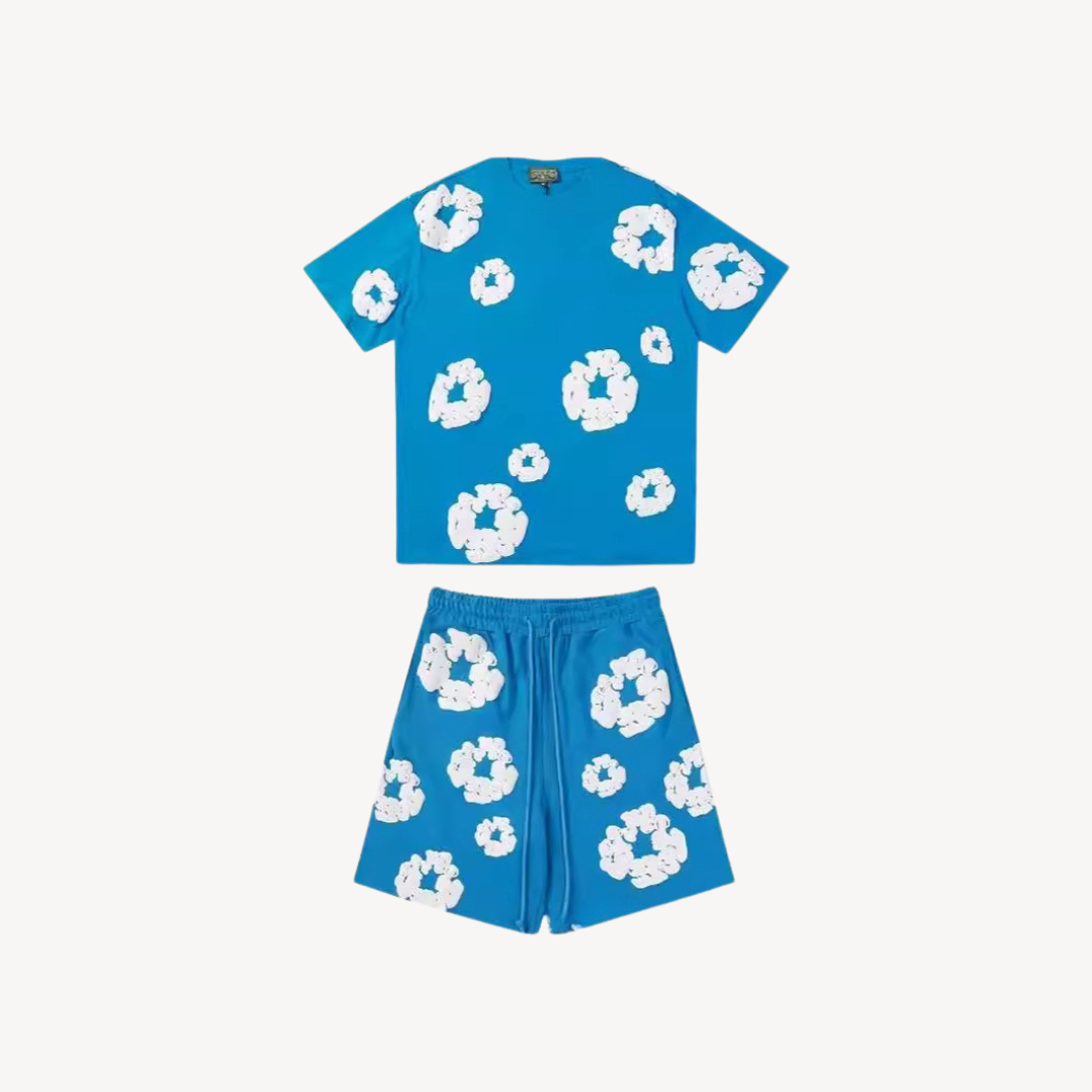 Cotton Wreath Floral Tee & Shorts Set Unisex | Loravelle