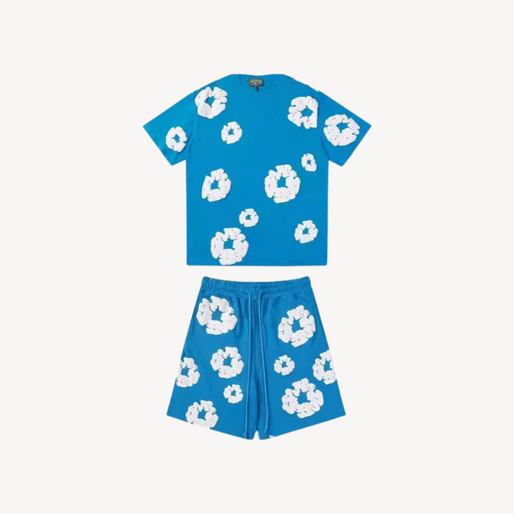 Cotton Wreath Floral Tee & Shorts Set Unisex | Loravelle