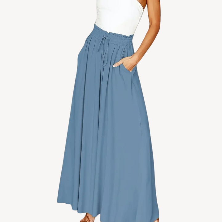 Wide-Legged Drawstring Trousers | Loravelle