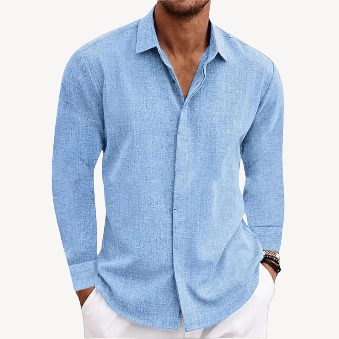 Men's Casual Linen Button-Down Shirt | Loravelle
