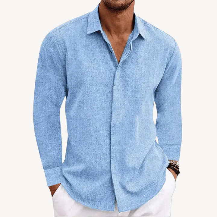 Men's Casual Linen Button-Down Shirt | Loravelle