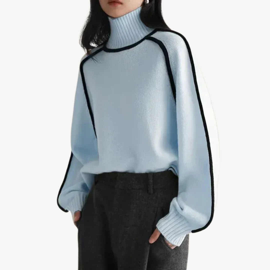 Patterned Turtleneck Sweater for Women | Loravelle