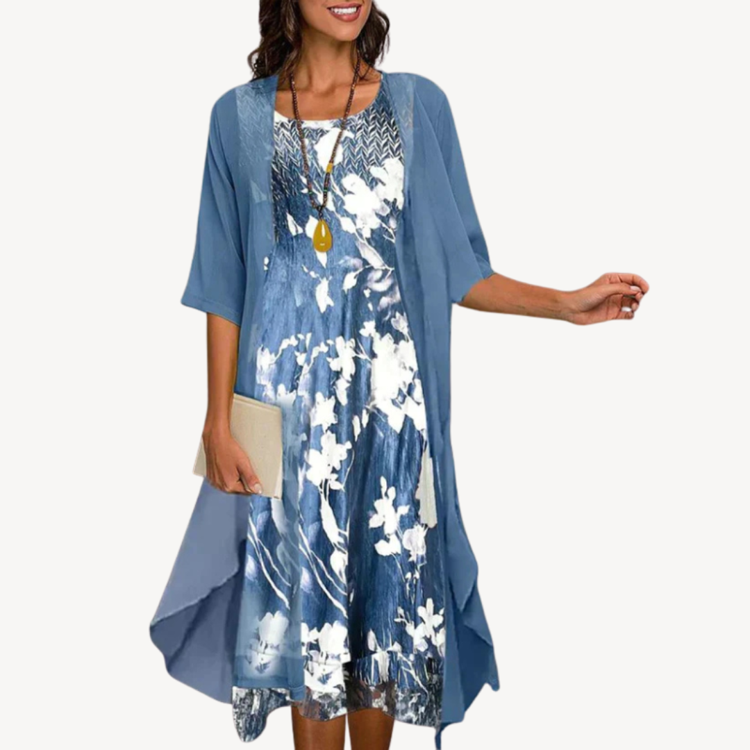 Women's Floral Chiffon Dress Set | Loravelle