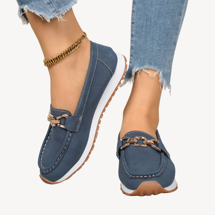 Orthopedic Suede Loafers Women Chain | Loravelle