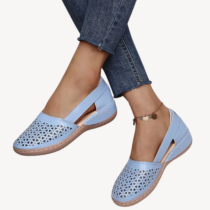 Leather Cutout Orthopedic Sandals Women | Loravelle