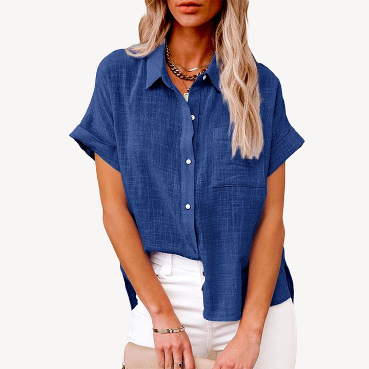 Women's Short Sleeve Linen Shirt | Loravelle