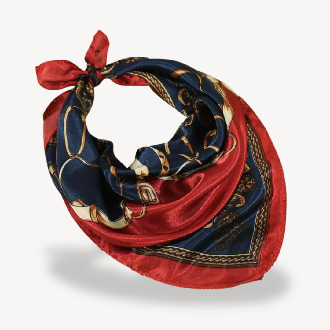 Silk Chain Print Head Scarf | Loravelle