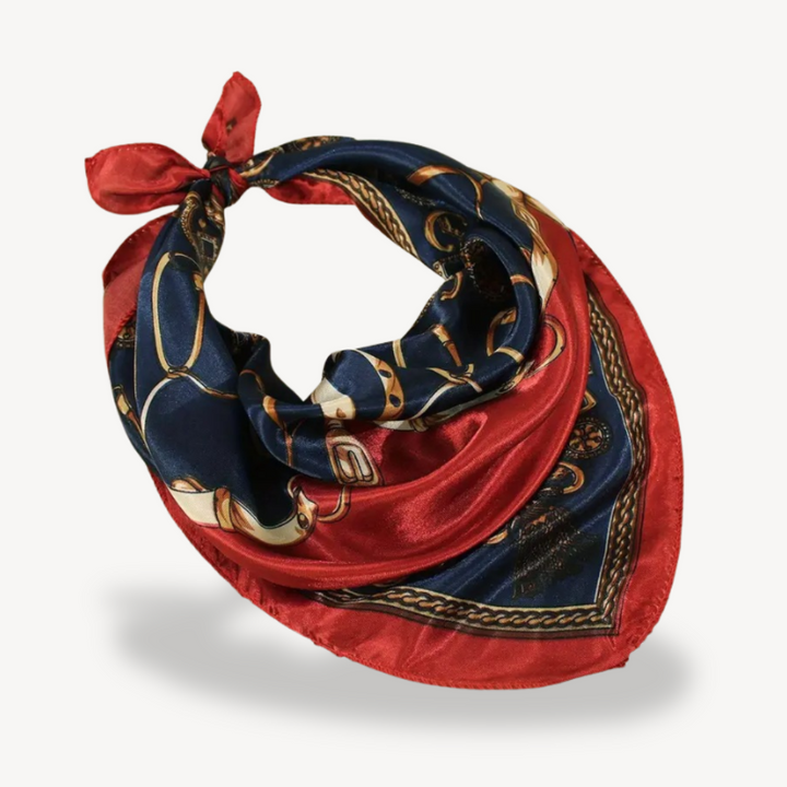 Silk Chain Print Head Scarf | Loravelle