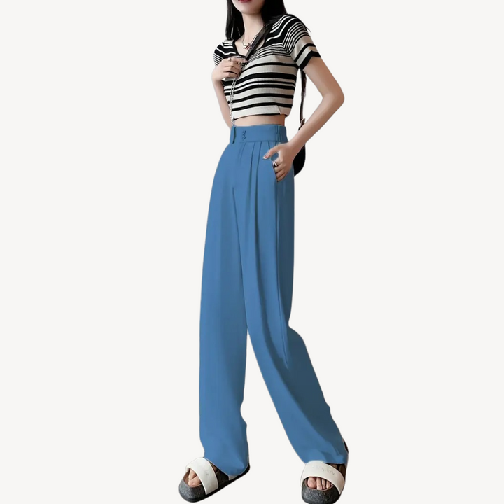 Wide-Leg Pleated Pants for Women | Loravelle