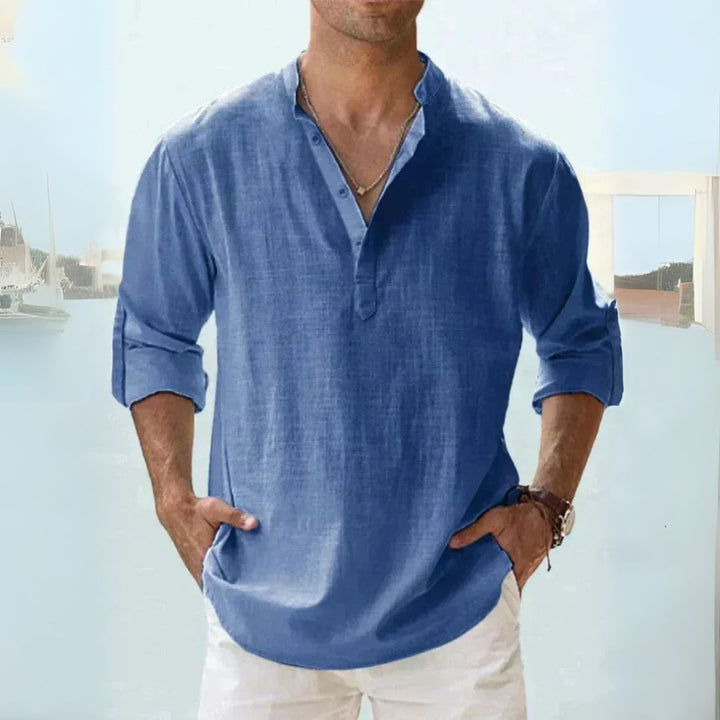 Men's Linen Henley Shirt | Loravelle