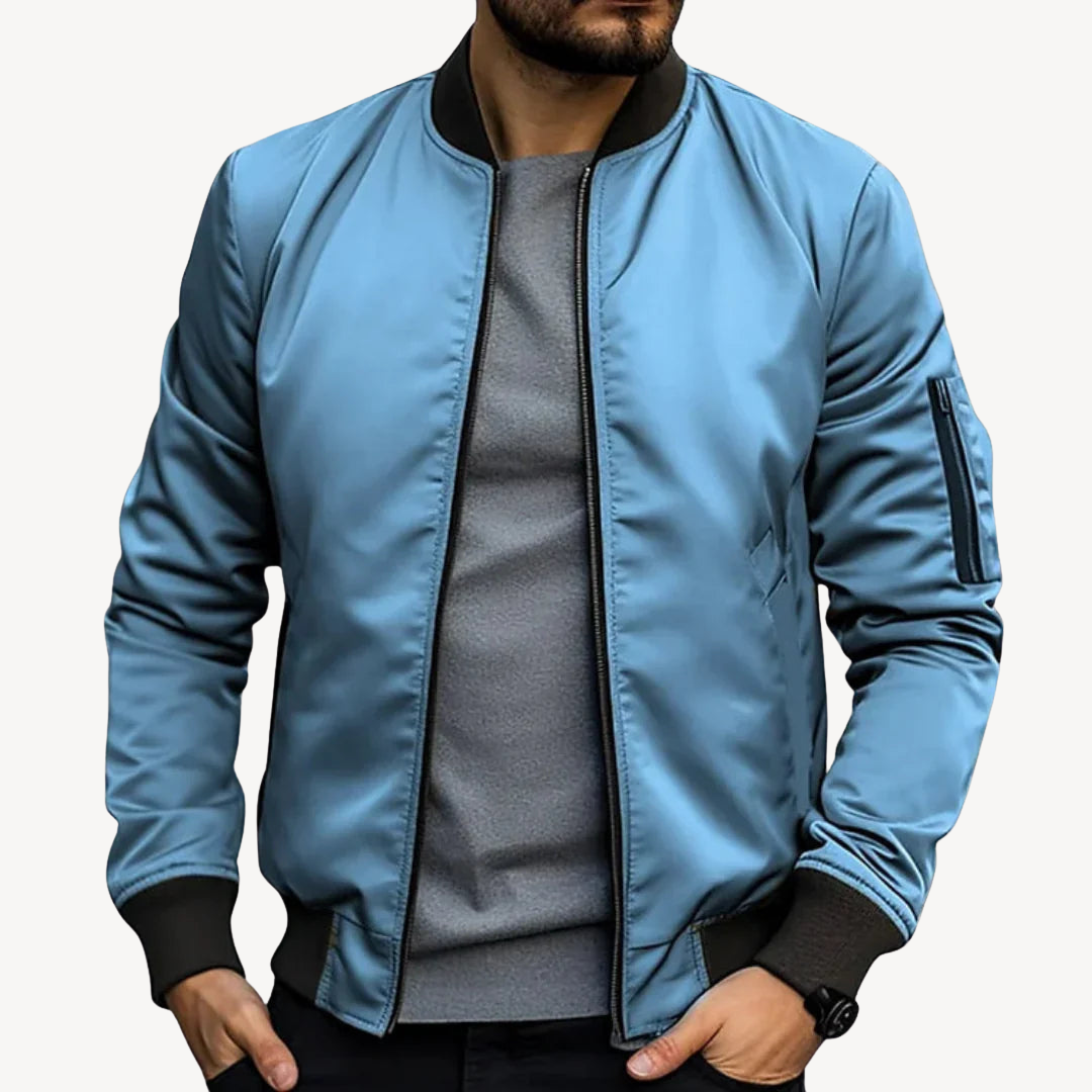 Men's Lightweight Nylon Bomber Jacket | Loravelle