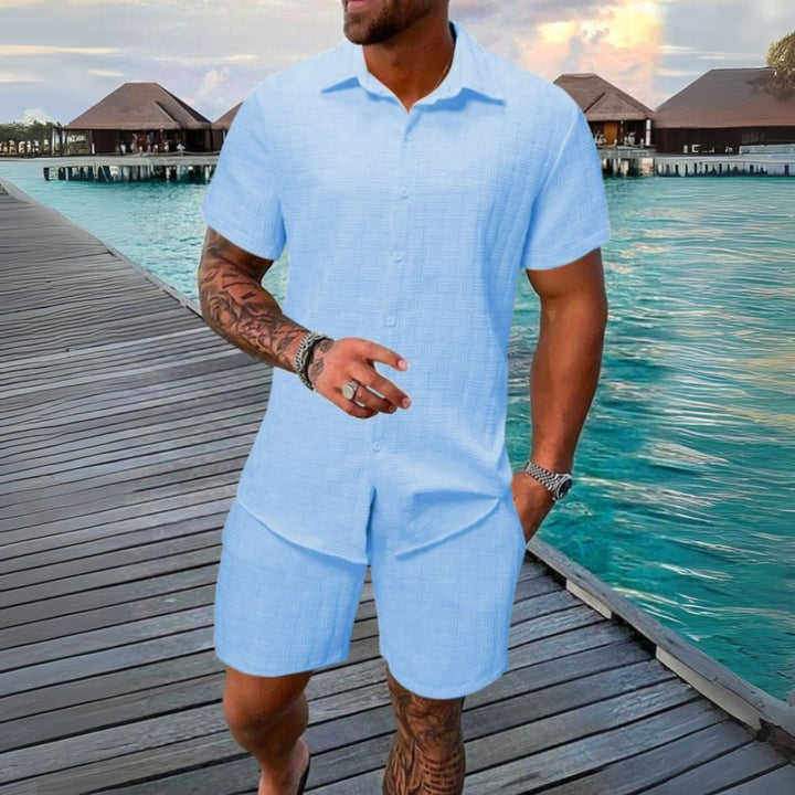 Linen Short Sleeve Shirt Shorts Men | Loravelle