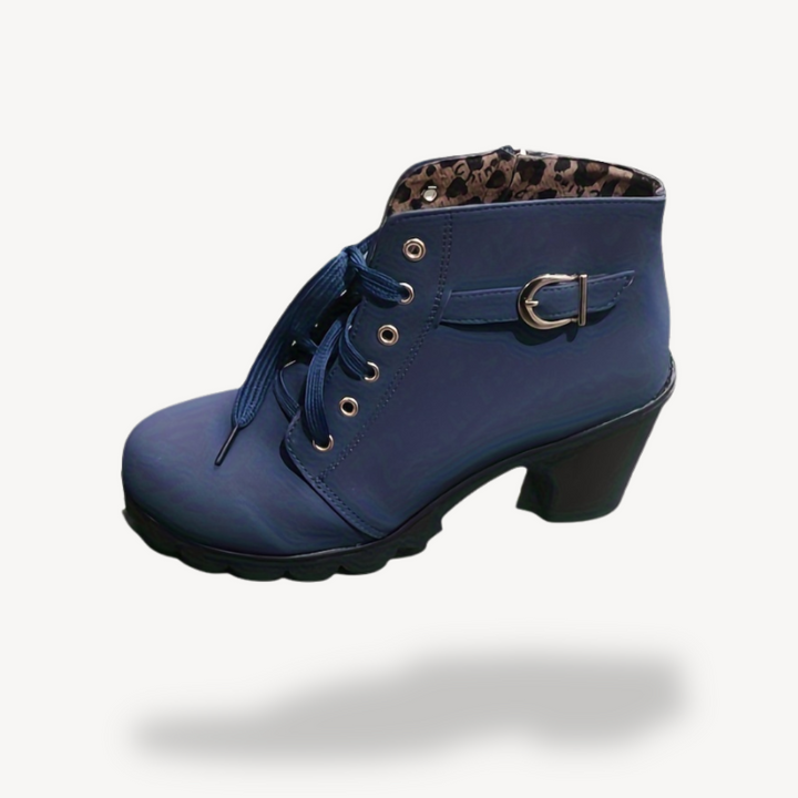 Orthopedic Lace-Up Heeled Booties | Loravelle